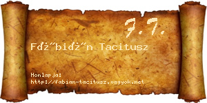 Fábián Tacitusz névjegykártya